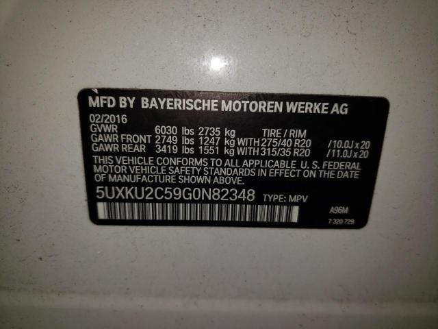 Photo 10 from auction – 2016 BMW X6 XDRIVE3 with VIN 5UXKU2C59G0N82348