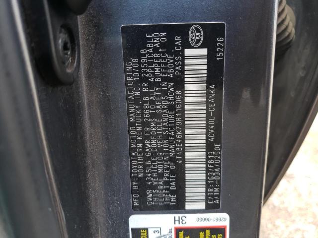 Photo 10 from auction – 2009 TOYOTA CAMRY BASE with VIN 4T4BE46K79R116068