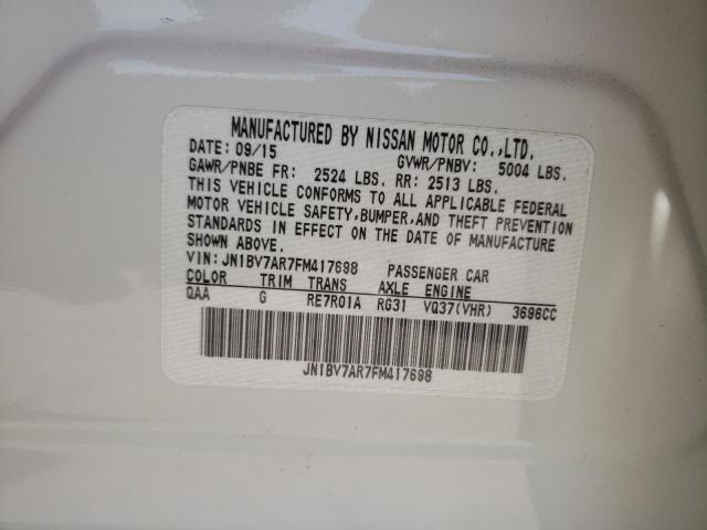 Photo 10 from auction – 2015 INFINITI Q50 BASE with VIN JN1BV7AR7FM417698