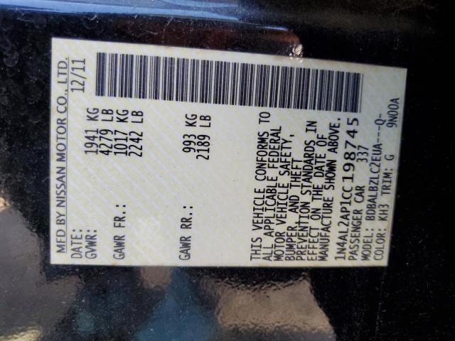 Photo 10 from auction – 2012 NISSAN ALTIMA BAS with VIN 1N4AL2AP1CC198745