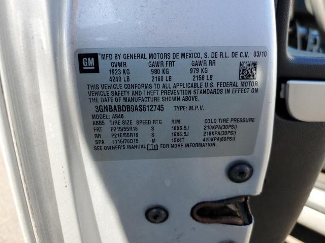 Photo 10 from auction – 2010 CHEVROLET HHR LT with VIN 3GNBABDB9AS612745