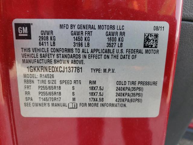 Photo 10 from auction – 2012 GMC ACADIA SLE with VIN 1GKKRNEDXCJ137781