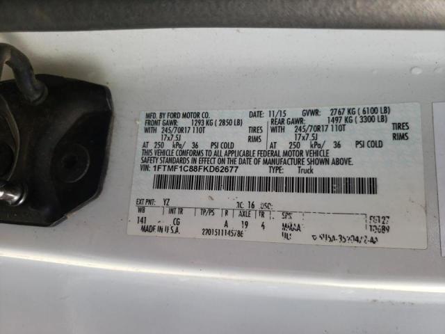 Photo 10 from auction – 2015 FORD F150 with VIN 1FTMF1C88FKD62677