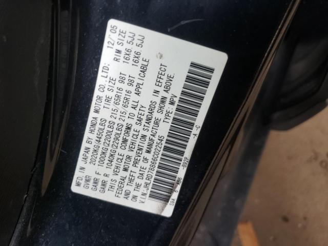 Photo 10 from auction – 2006 HONDA CR-V EX with VIN JHLRD78866C022545