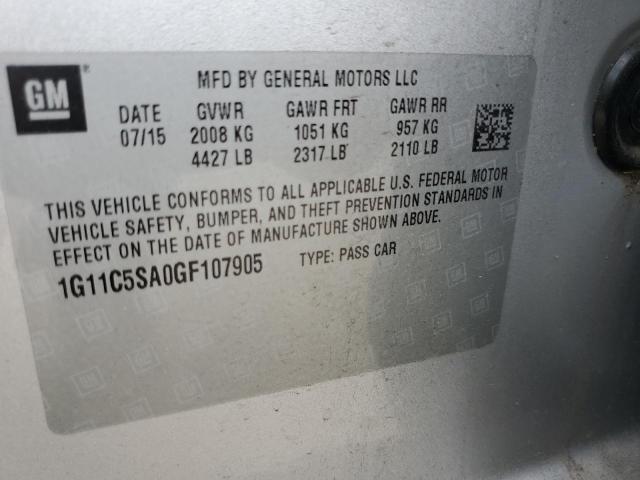 Photo 10 from auction – 2016 CHEVROLET MALIBU LIM with VIN 1G11C5SA0GF107905
