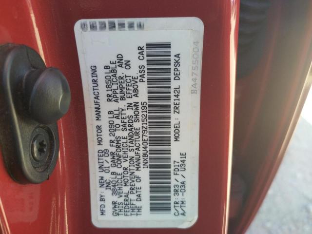 Photo 10 from auction – 2009 TOYOTA COROLLA BA with VIN 1NXBU40E79Z152195