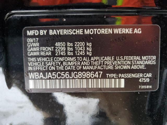 Photo 10 from auction – 2018 BMW 530 I with VIN WBAJA5C56JG898647