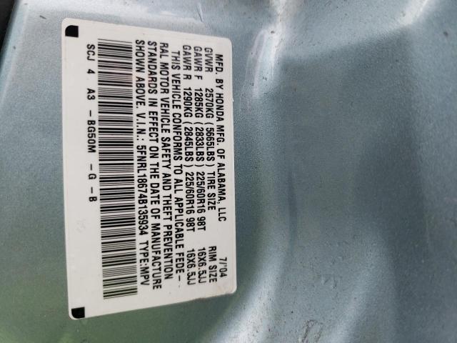 Photo 10 from auction – 2004 HONDA ODYSSEY EX with VIN 5FNRL18674B135934
