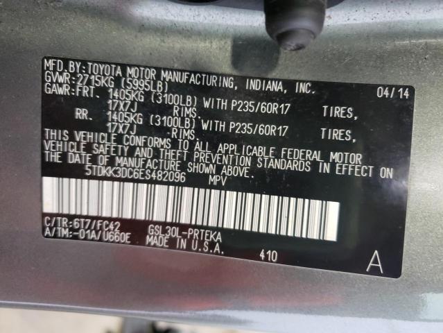 Photo 10 from auction – 2014 TOYOTA SIENNA with VIN 5TDKK3DC6ES482096