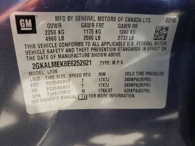 Photo 10 from auction – 2014 GMC TERRAIN SL with VIN 2GKALMEK8E6252921