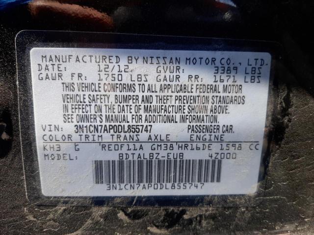 Photo 10 from auction – 2013 NISSAN VERSA S with VIN 3N1CN7AP0DL855747