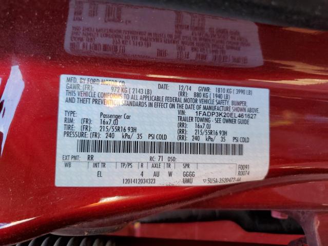 Photo 10 from auction – 2014 FORD FOCUS SE with VIN 1FADP3K20EL461627