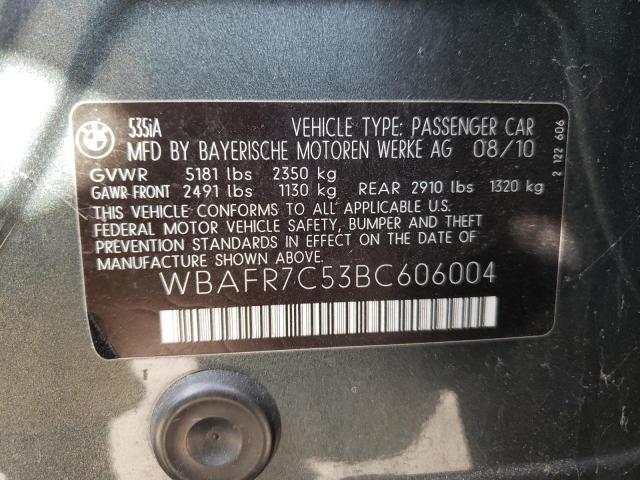 Photo 10 from auction – 2011 BMW 535 I with VIN WBAFR7C53BC606004