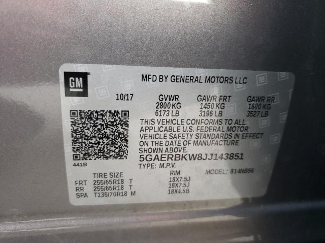 Photo 10 from auction – 2018 BUICK ENCLAVE ES with VIN 5GAERBKW8JJ143851