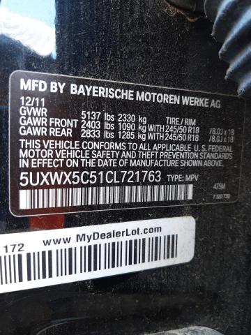 Photo 10 from auction – 2012 BMW X3 XDRIVE2 with VIN 5UXWX5C51CL721763