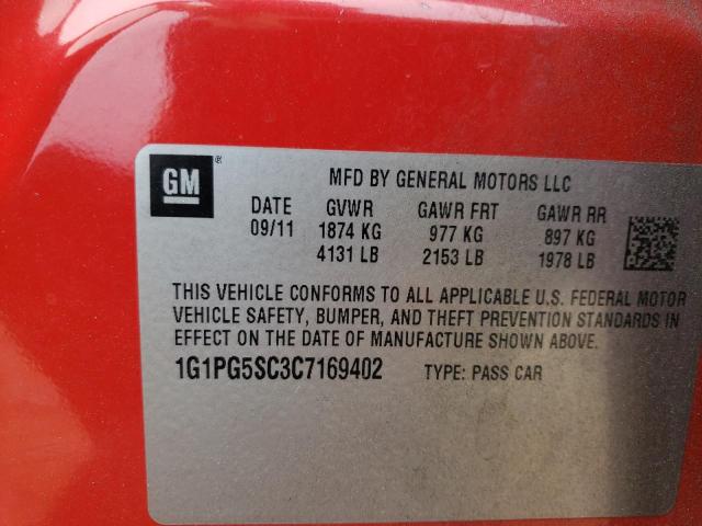 Photo 10 from auction – 2012 CHEVROLET CRUZE LT with VIN 1G1PG5SC3C7169402