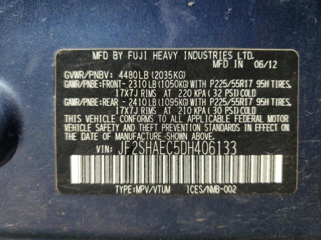 Photo 10 from auction – 2013 SUBARU FORESTER L with VIN JF2SHAEC5DH406133