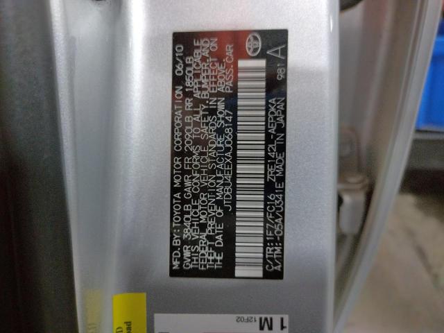 Photo 10 from auction – 2010 TOYOTA COROLLA BA with VIN JTDBU4EEXAJ068147