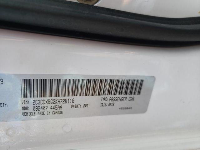 Photo 10 from auction – 2019 DODGE CHARGER SX with VIN 2C3CDXBG2KH728118