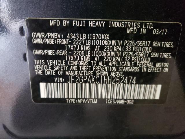 Photo 10 from auction – 2017 SUBARU CROSSTREK with VIN JF2GPAKC1HH252474