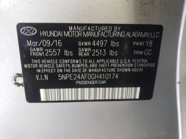 Photo 10 from auction – 2016 HYUNDAI SONATA SE with VIN 5NPE24AF0GH410174