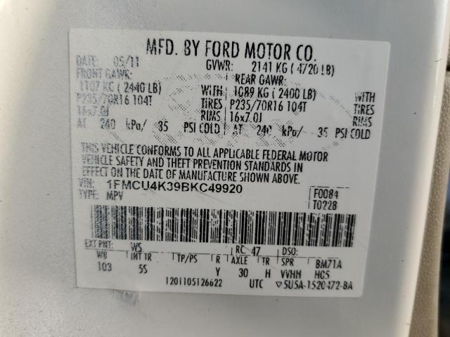 Photo 10 from auction – 2011 FORD ESCAPE HYB with VIN 1FMCU4K39BKC49920