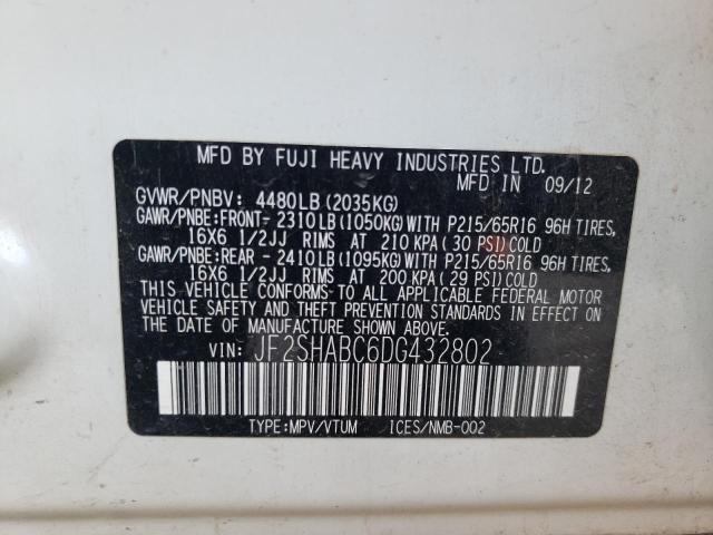 Photo 10 from auction – 2013 SUBARU FORESTER 2 with VIN JF2SHABC6DG432802