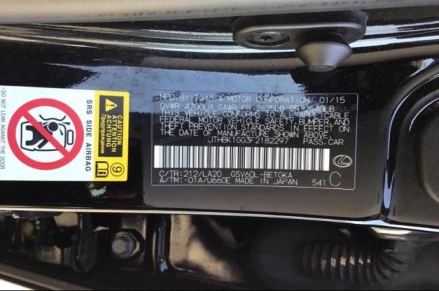 Photo 10 from auction – 2015 LEXUS ES 350 with VIN JTHBK1GG3F2182297