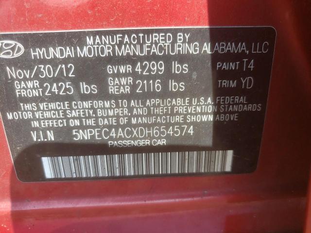 Photo 10 from auction – 2013 HYUNDAI SONATA SE with VIN 5NPEC4ACXDH654574