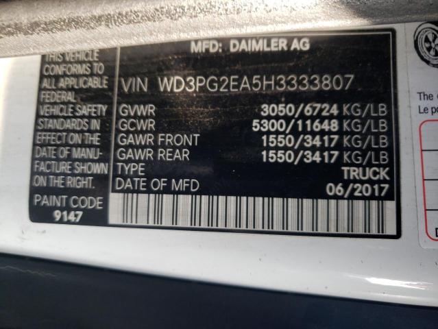 Photo 10 from auction – 2017 MERCEDES-BENZ METRIS with VIN WD3PG2EA5H3333807