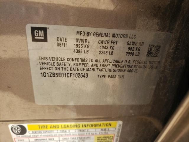Photo 10 from auction – 2012 CHEVROLET MALIBU LS with VIN 1G1ZB5E01CF102649