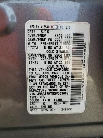 Photo 10 from auction – 2016 NISSAN ROGUE S with VIN JN8AT2MT5GW003662