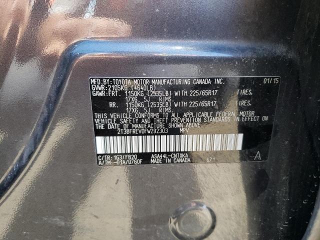 Photo 10 from auction – 2015 TOYOTA RAV4 LE with VIN 2T3BFREV0FW292303