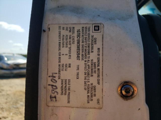Photo 10 from auction – 1998 GMC SIERRA C15 with VIN 1GTEC19W3WE526497