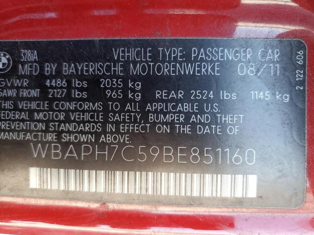 Photo 10 from auction – 2011 BMW 328 I with VIN WBAPH7C59BE851160