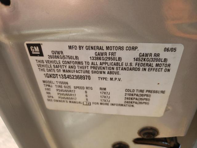 Photo 10 from auction – 2005 GMC ENVOY with VIN 1GKDT13S452368970