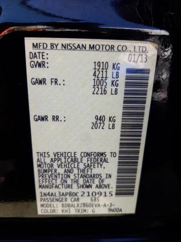 Photo 10 from auction – 2013 NISSAN ALTIMA 2.5 with VIN 1N4AL3AP8DC210915