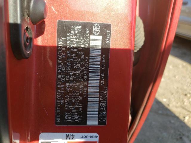Photo 10 from auction – 2011 TOYOTA CAMRY BASE with VIN 4T4BF3EK6BR169343