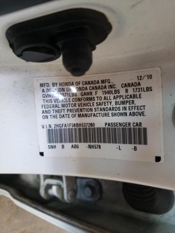 Photo 10 from auction – 2011 HONDA CIVIC LX with VIN 2HGFA1F58BH537280