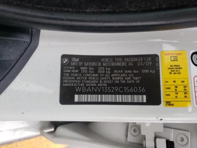 Photo 10 from auction – 2009 BMW 528 XI with VIN WBANV13529C156036