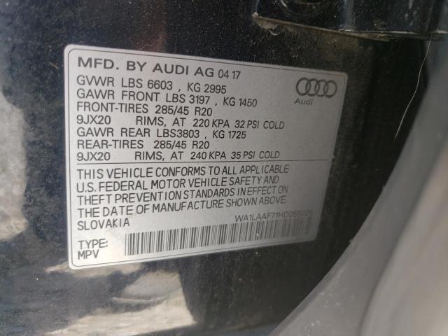 Photo 10 from auction – 2017 AUDI Q7 PREMIUM with VIN WA1LAAF71HD055026