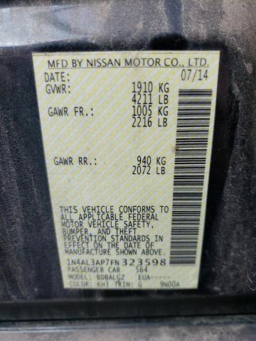 Photo 10 from auction – 2015 NISSAN ALTIMA 2.5 with VIN 1N4AL3AP7FN323598