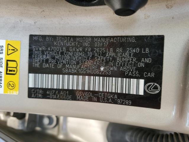 Photo 10 from auction – 2017 LEXUS ES 350 with VIN 58ABK1GG1HU062253