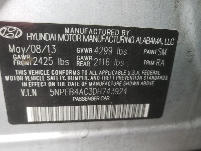 Photo 10 from auction – 2013 HYUNDAI SONATA GLS with VIN 5NPEB4AC3DH743924