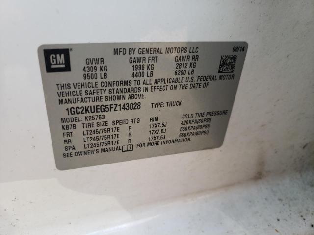 Photo 10 from auction – 2015 CHEVROLET SILVERADO with VIN 1GC2KUEG5FZ143028