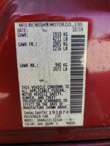 Photo 10 from auction – 2015 NISSAN ALTIMA 2.5 with VIN 1N4AL3AP7FC191874