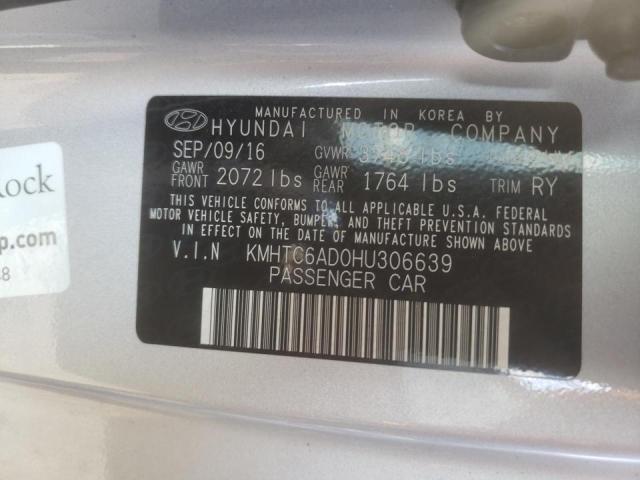 Photo 10 from auction – 2017 HYUNDAI VELOSTER with VIN KMHTC6AD0HU306639
