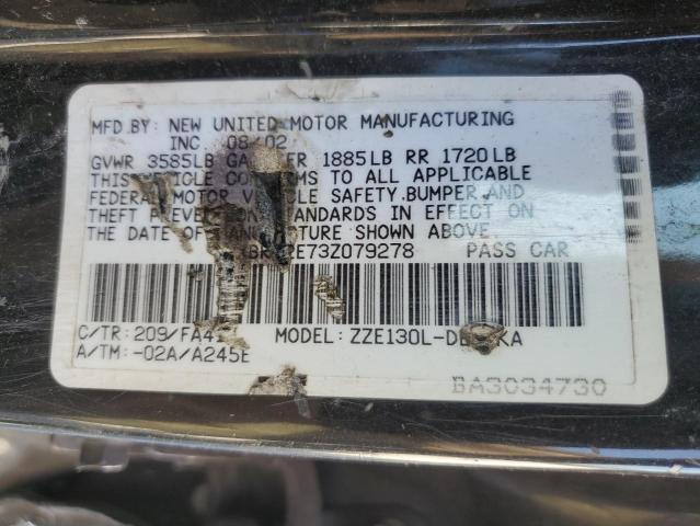 Photo 10 from auction – 2003 TOYOTA COROLLA with VIN 1NXBR32E73Z079278