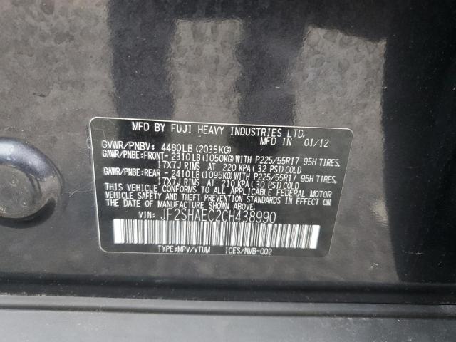 Photo 10 from auction – 2012 SUBARU FORESTER X with VIN JF2SHAEC2CH438990