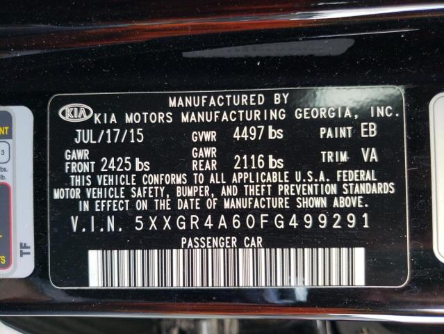 Photo 10 from auction – 2015 KIA OPTIMA SX with VIN 5XXGR4A60FG499291